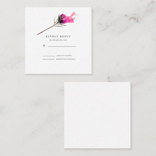 Burning Bloom Elegantie bruiloft RSVP Informatiekaartje (Voorkant / Achterkant)