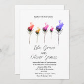 Burning Bloom Elegantie Huwelijksuitnodiging Kaart (Voorkant / Achterkant)