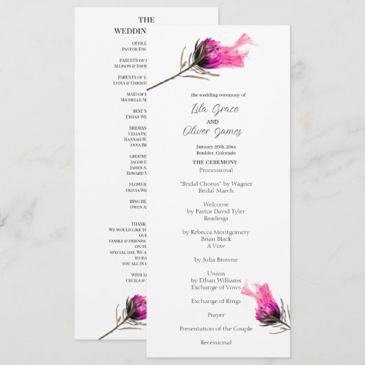 Burning Bloom Elegantie Wedding menu Kaart (Voorkant / Achterkant)