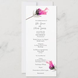 Burning Bloom Elegantie Wedding menu Kaart