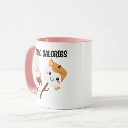 Burning Calories Marshmallow Meme Mok (Voorkant links)