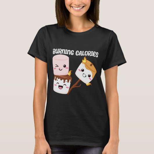 Burning Calories Marshmallow Meme T-shirt (Voorkant)