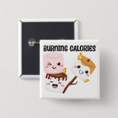 Burning Calories Marshmallow Meme Vierkante Button 5,1 Cm (Voorkant /achterkant)
