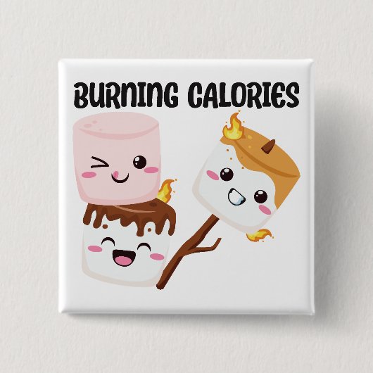 Burning Calories Marshmallow Meme Vierkante Button 5,1 Cm (Voorkant)