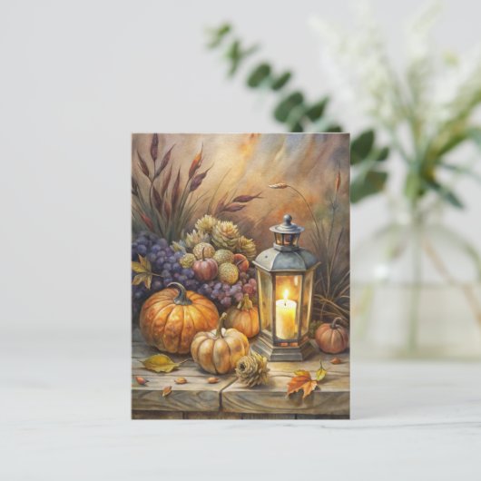 Burning Candle Welcome Fall Feestdagenkaart (Staand voorkant)