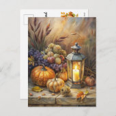 Burning Candle Welcome Fall Feestdagenkaart (Voorkant / Achterkant)