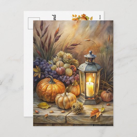 Burning Candle Welcome Fall Feestdagenkaart (Voorkant / Achterkant)