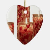 Burning Candles for Valentines Day Tree Keramisch Ornament (Rechts)