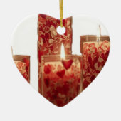 Burning Candles for Valentines Day Tree Keramisch Ornament (Voorkant)