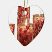 Burning Candles for Valentines Day Tree Keramisch Ornament (Links)