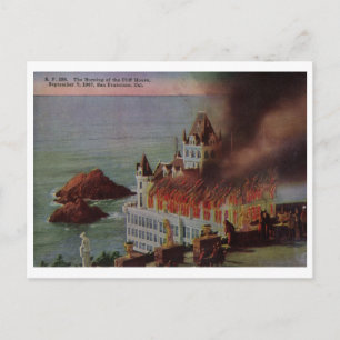 Burning Cliff House, San Francisco 1907 Vintage Briefkaart