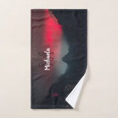Burning clouds, fog and mountains monogram in sky bad handdoek (Handdoek)
