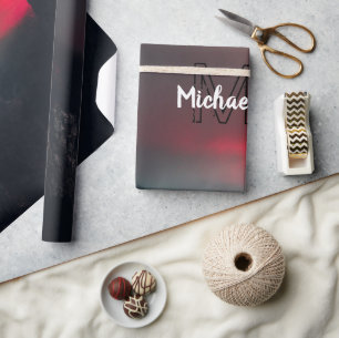 Burning clouds, fog and mountains monogram in sky cadeaupapier