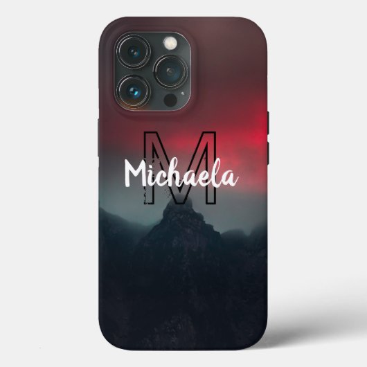 Burning clouds, fog and mountains monogram in sky Case-Mate iPhone case (Achterkant)