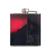 Burning clouds, fog and mountains monogram in sky heupfles (Achterkant)