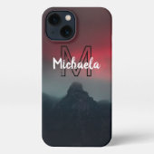Burning clouds, fog and mountains monogram in sky iPhone hoesje (Achterkant)