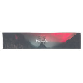 Burning clouds, fog and mountains monogram in sky korte tafelloper (Horizontaal)