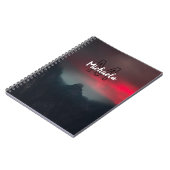 Burning clouds, fog and mountains monogram in sky notitieboek (Linkerzijde)