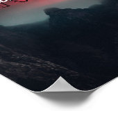 Burning clouds, fog and mountains monogram in sky poster (Hoek)