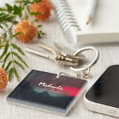 Burning clouds, fog and mountains monogram in sky sleutelhanger (Voorkant Rechts)