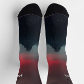 Burning clouds, fog and mountains monogram in sky sokken (Top)