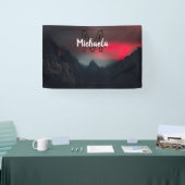 Burning clouds, fog and mountains monogram in sky spandoek (Beurs)