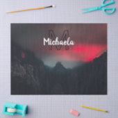 Burning clouds, fog and mountains monogram in sky tissuepapier (Craft)