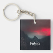 Burning clouds, fog and mountains monogram sleutelhanger (Voorkant)