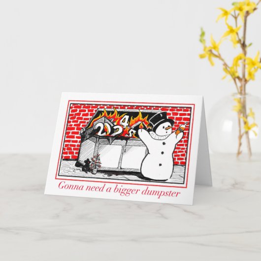 Burning Dumpster vakantiekaart Kaart (Gele Bloem)