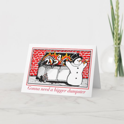 Burning Dumpster vakantiekaart Kaart (Voorkant)