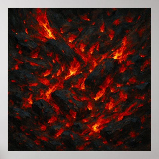 Burning Embers - Volcanic Abstract Texture Art Poster (Voorkant)