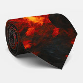 Burning Embers - Volcanic Abstract Texture Art Stropdas (Opgerold)