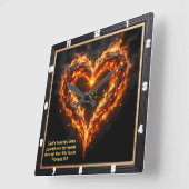 Burning Heart Holy Spirit Divine Romans 5:5 Vierkante Klok (Hoek)