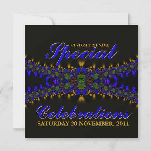 Burning Hearts Electric Indigo Lace Invitation Kaart (Voorkant)