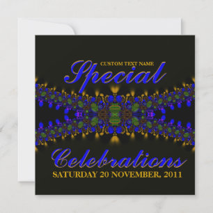 Burning Hearts Electric Indigo Lace Invitation Kaart