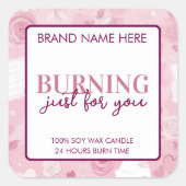 Burning Just For You Valentine's Day Candle Label (Voorkant)