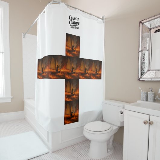 Burning Lake Douchegordijn (In situ)