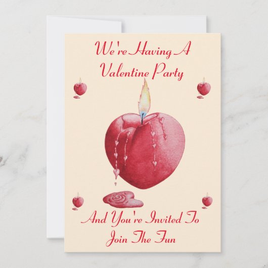 Burning Liefde Hart valentijnen Feestuitnodiging Kaart (Voorkant)