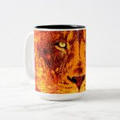 Burning Lion Tweekleurige Koffiemok (Voorkant links)