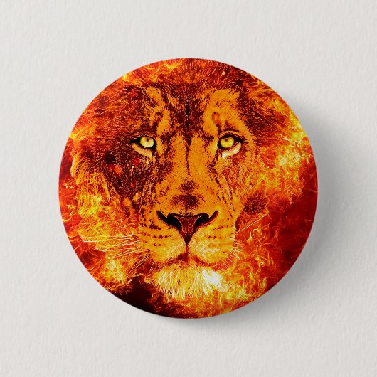 Burning Lion van Judah Ronde Button 5,7 Cm (Voorkant)