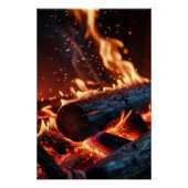 Burning Logs – Glowing Fire and Sparks Poster (Voorkant)