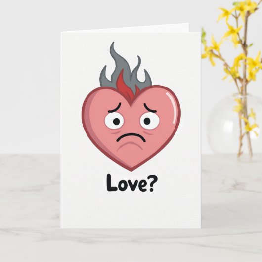 Burning Love Heartbreak Card Kaart (Gele Bloem)