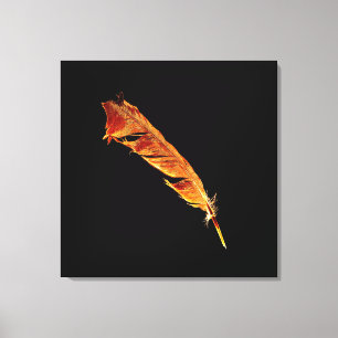 Burning Raven's Feather voor kraaienliefhebbers Canvas Afdruk