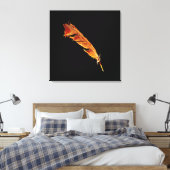 Burning Raven's Feather voor kraaienliefhebbers Canvas Afdruk (Insitu (Slaapkamer))