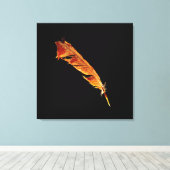 Burning Raven's Feather voor kraaienliefhebbers Canvas Afdruk (Insitu (Houten vloer))