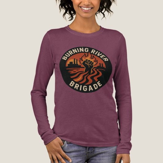 Burning River Brigade long sleeve  Tri-Blend Shirt (Voorkant)