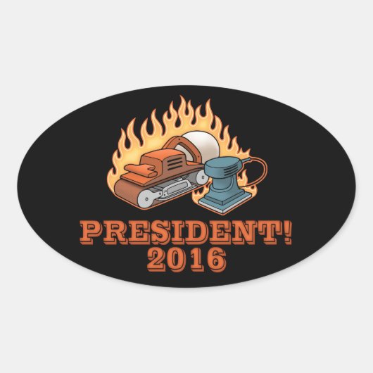 Burning Sanders Ovale Sticker (Voorkant)
