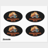 Burning Sanders Ovale Sticker (Vel)