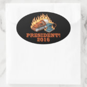 Burning Sanders Ovale Sticker (Tas)