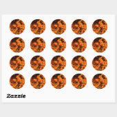 Burning skull ronde sticker (Vel)